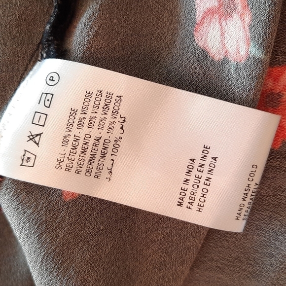 Cleobella Phoebe Floral Ruffled Bell Sleeve Blouse black red small - Picture 6 of 9